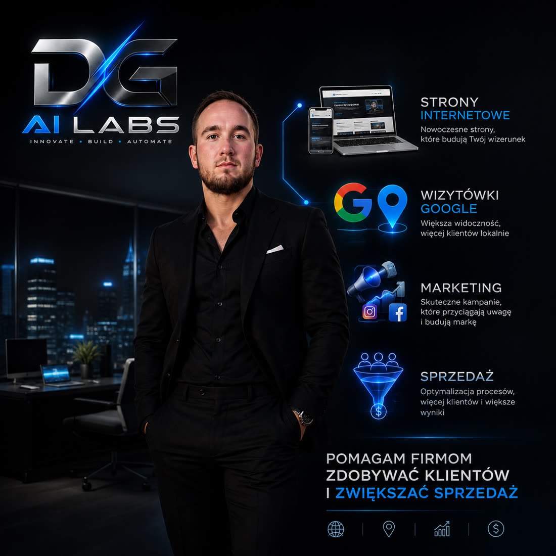 DG AI LABS — strony internetowe, wizytówki Google, marketing i optymalizacja sprzedaży